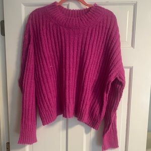 Free People Magenta Lightweight Sweater